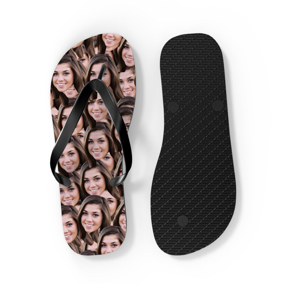 Bride Tribe Custom Face Flip Flops Personalized Wedding Party Sandals