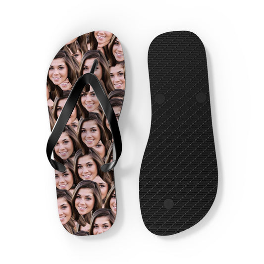 Bride Tribe Custom Face Flip Flops Personalized Wedding Party Sandals
