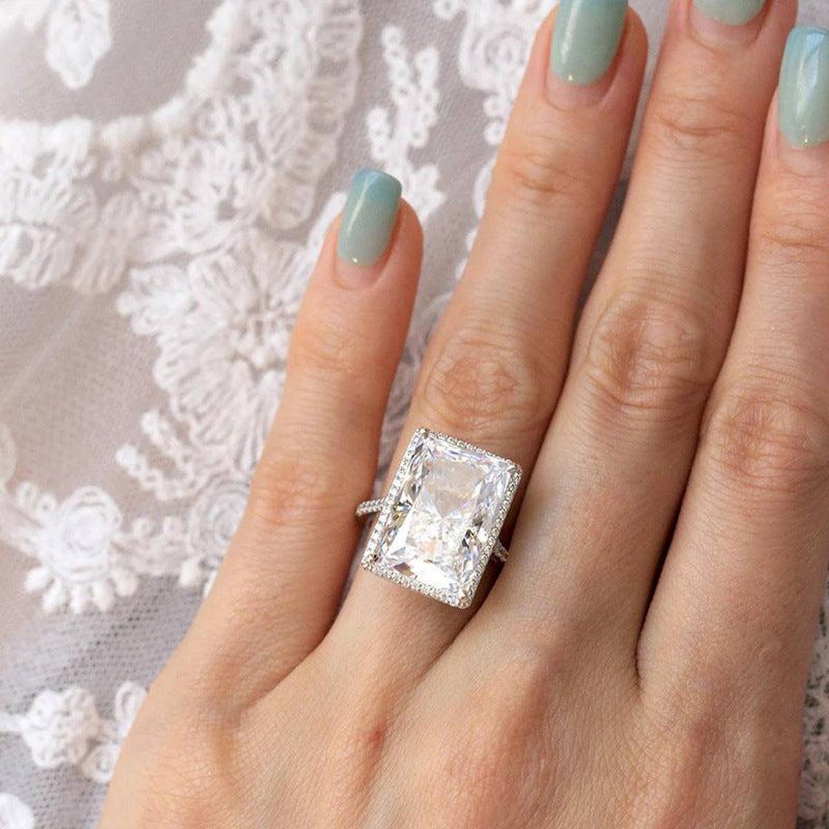 Bright Rectangular Eye-catching Ring Fashion Simple Main image