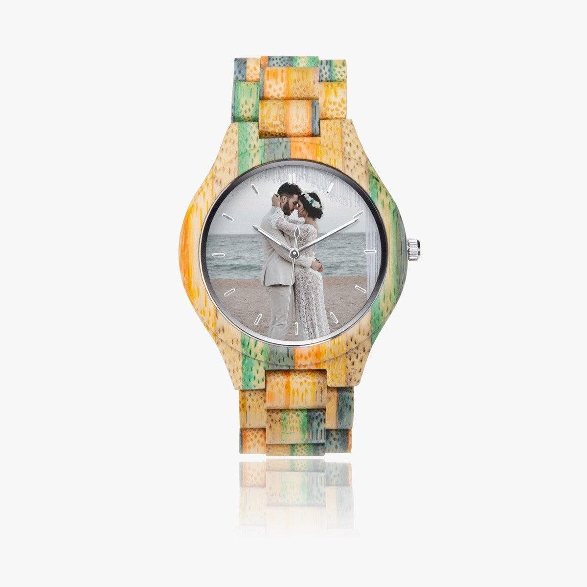 Camouflage Photo Wooden Watch Green Blue Main image