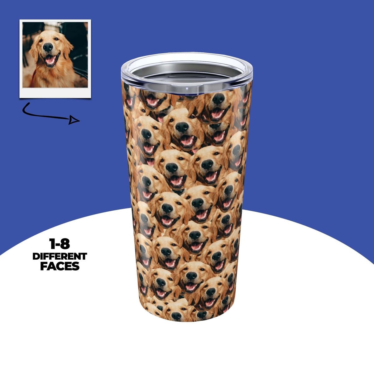 Crazy Dog Faces Tumbler Main image