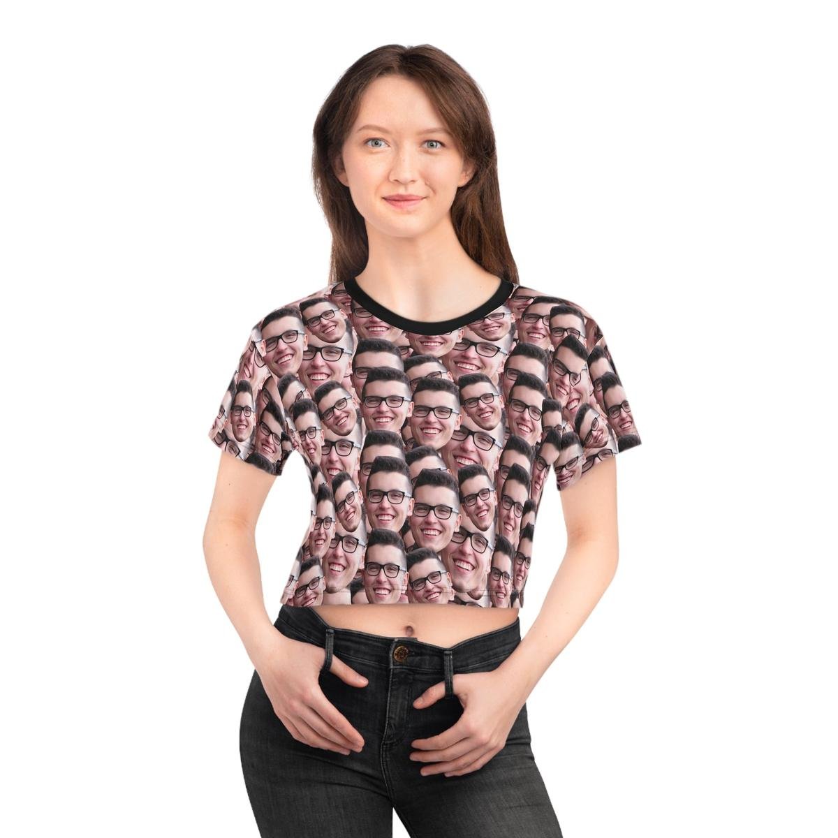 Crazy Faces Crop Tee Main image