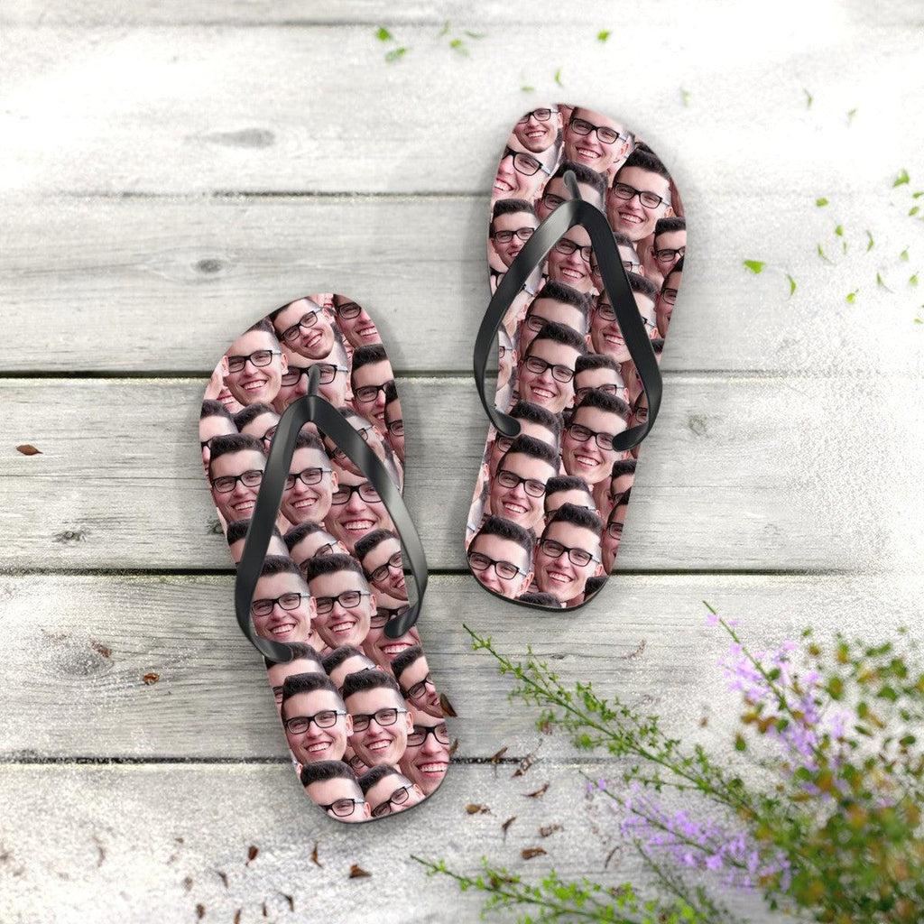 Crazy Faces Flip Flops