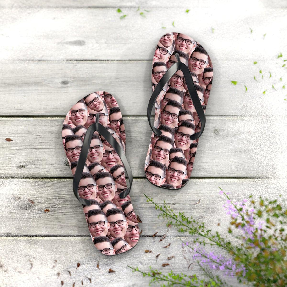 Crazy Faces Flip Flops