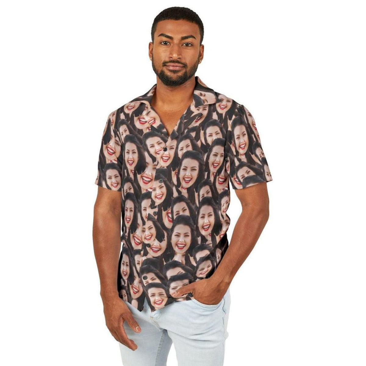 Crazy Faces Hawaiian Shirt Personalized Photo Shirt Main image