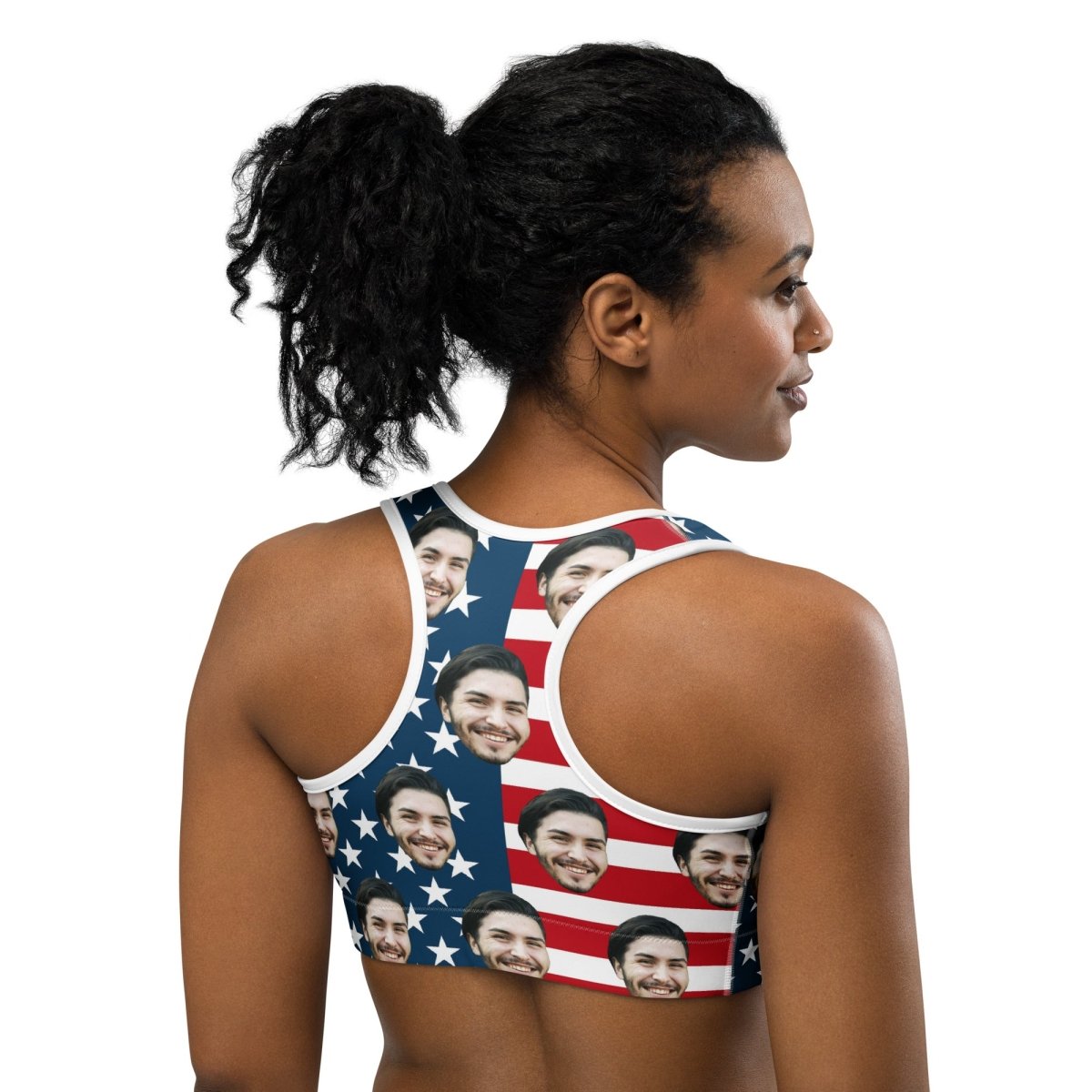 Custom Face American Flag Bra Secondary image