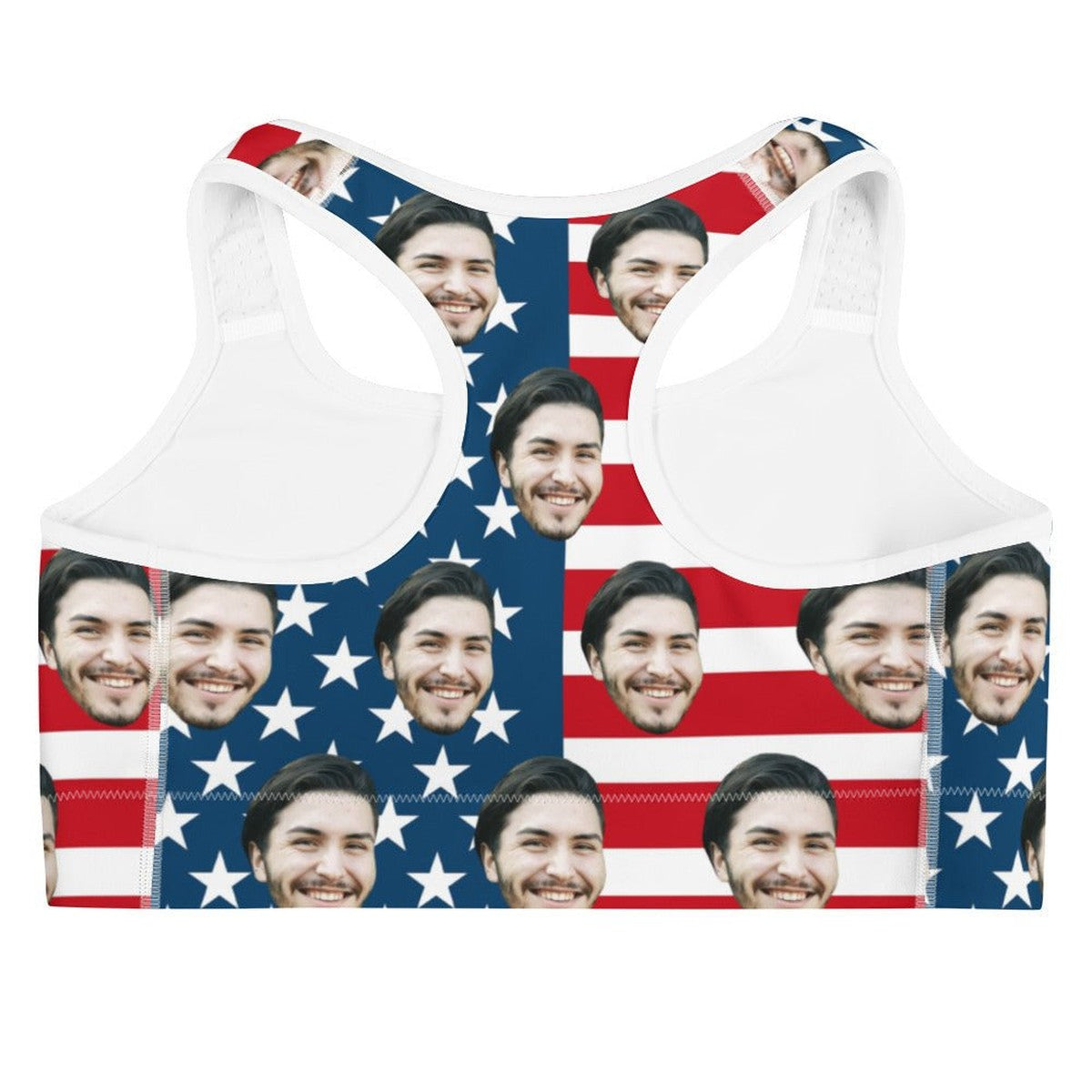 Custom Face American Flag Bra