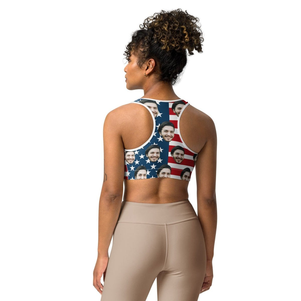 Custom Face American Flag Bra
