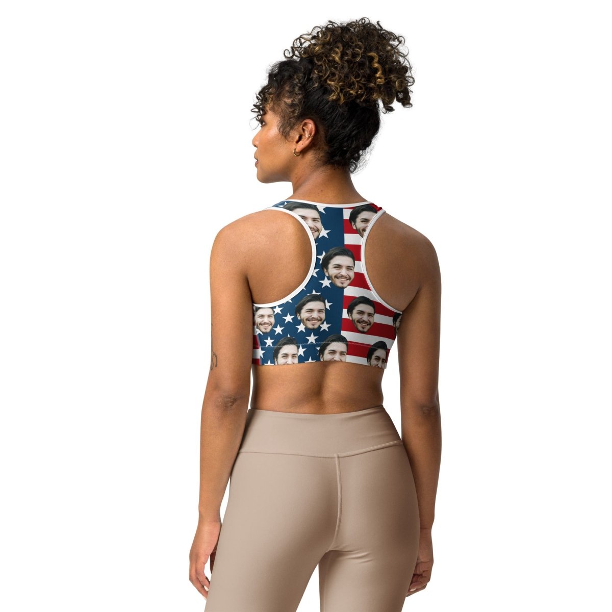 Custom Face American Flag Bra