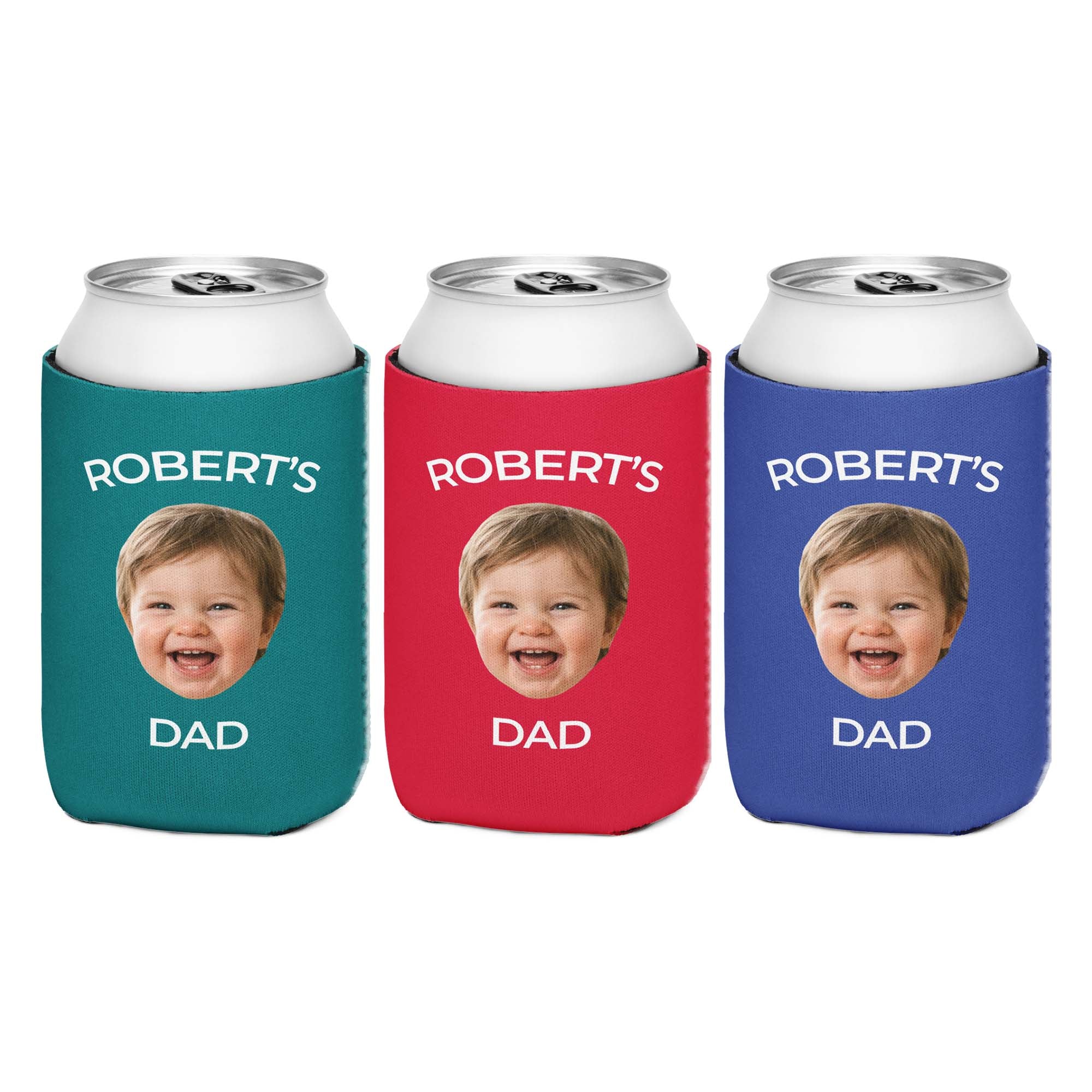 Custom Baby Face Can Cooler For Dad Secondary image