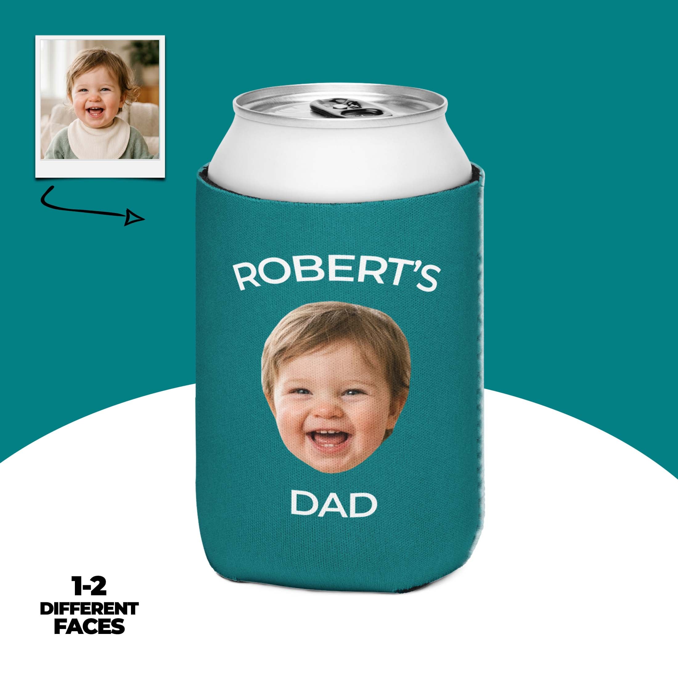 Custom Baby Face Can Cooler For Dad Main image
