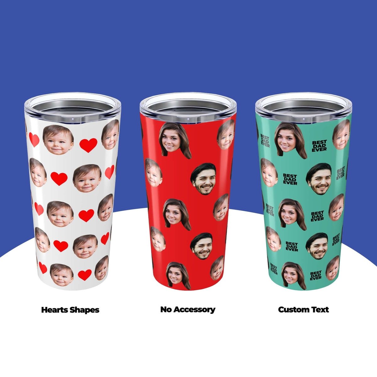 Custom Baby Face Tumbler With Hearts