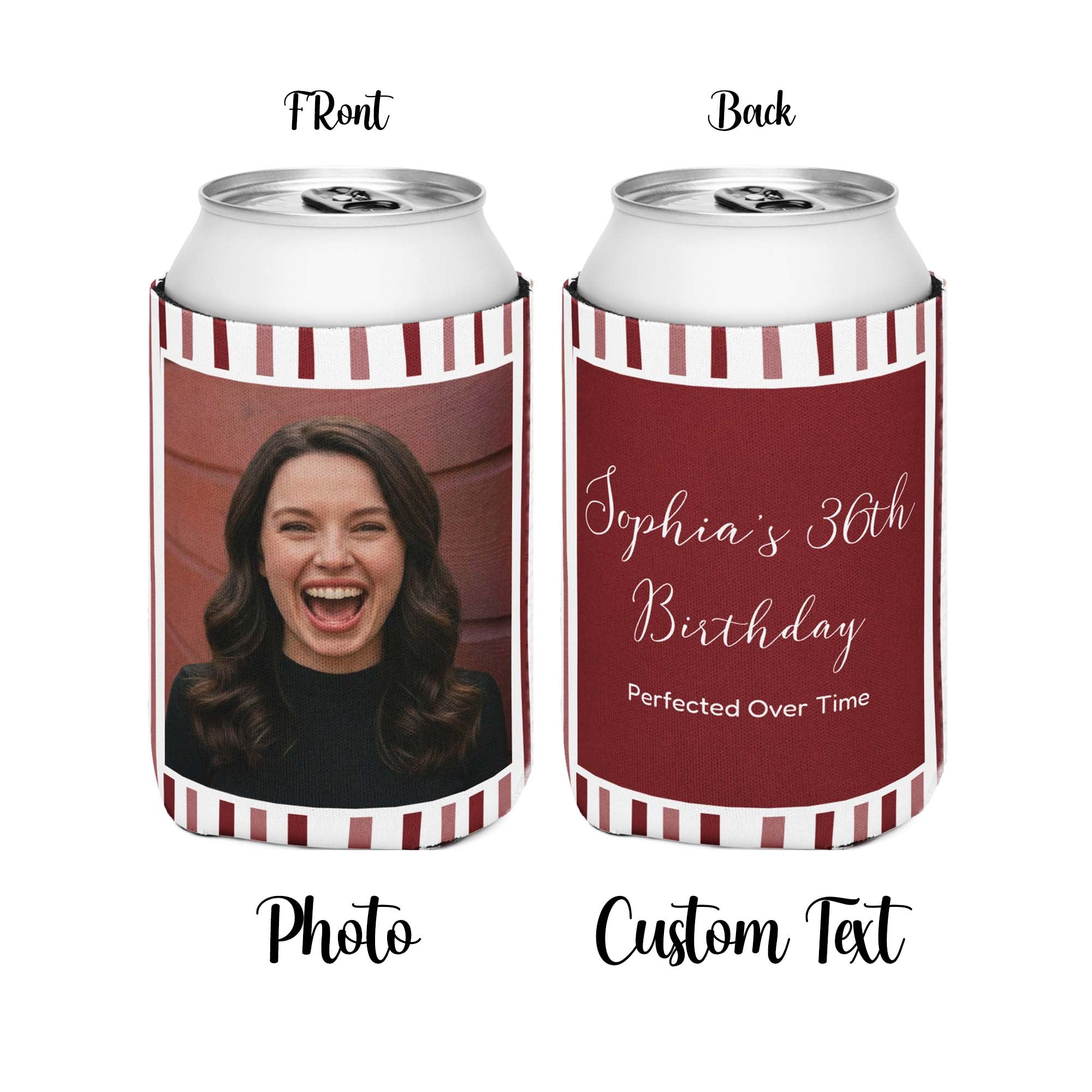 Custom Can Cooler With Photo And Text