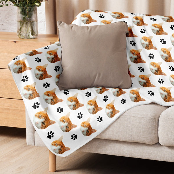 Custom Cat Face Blanket