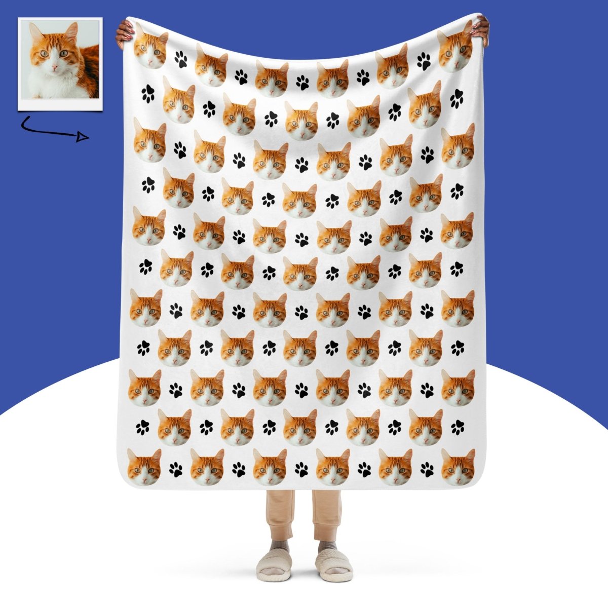 Custom Cat Face Blanket Main image