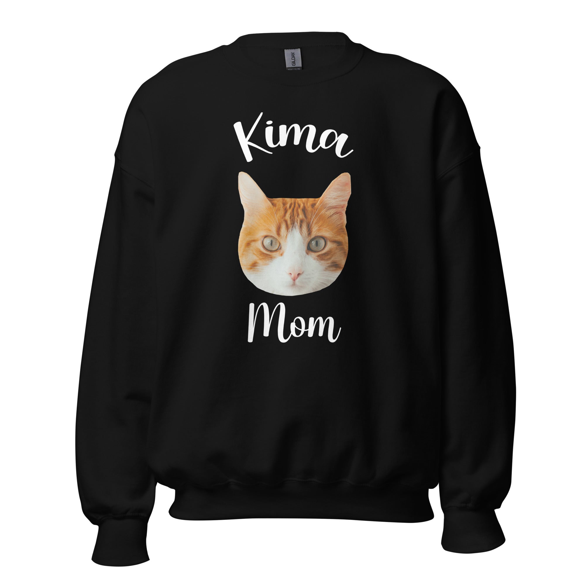 Custom Cat Face Mom Sweatshirt With Name Secondary image