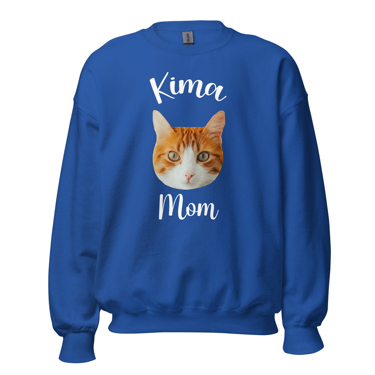 Custom Cat Face Mom Sweatshirt With Name