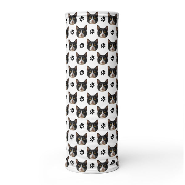 Custom Cat Face Neck Gaiter With Paws