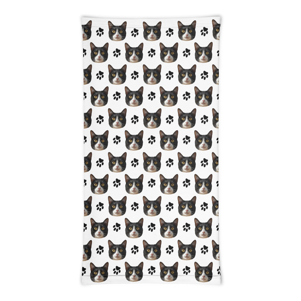 Custom Cat Face Neck Gaiter With Paws