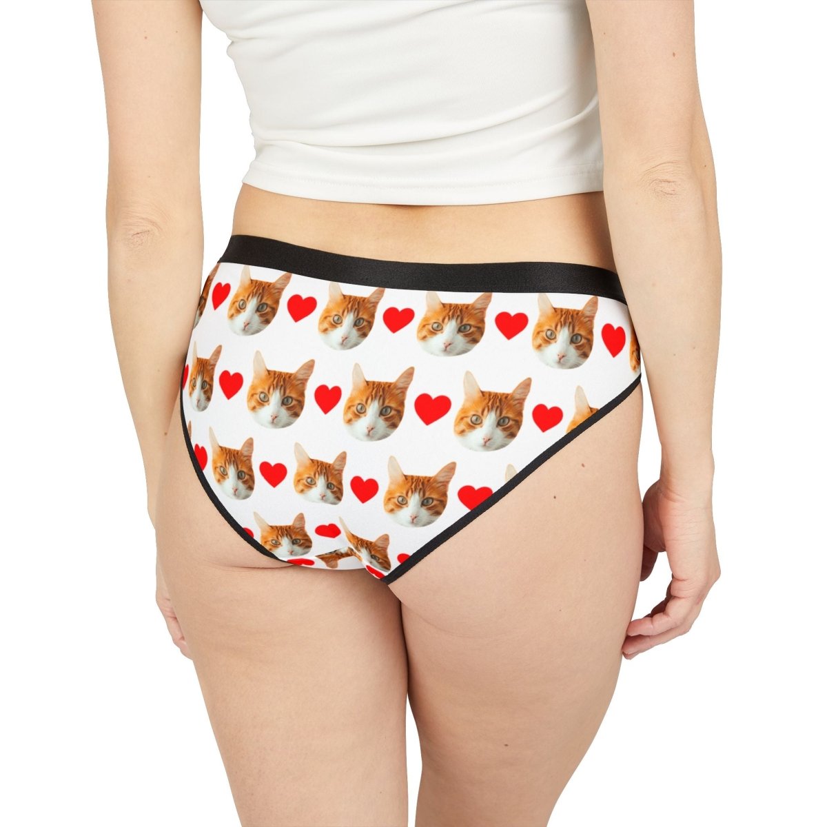 Custom Cat Face Panties With Hearts Secondary image