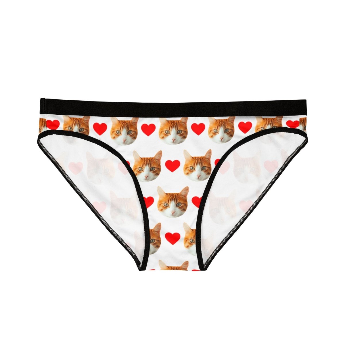 Custom Cat Face Panties With Hearts