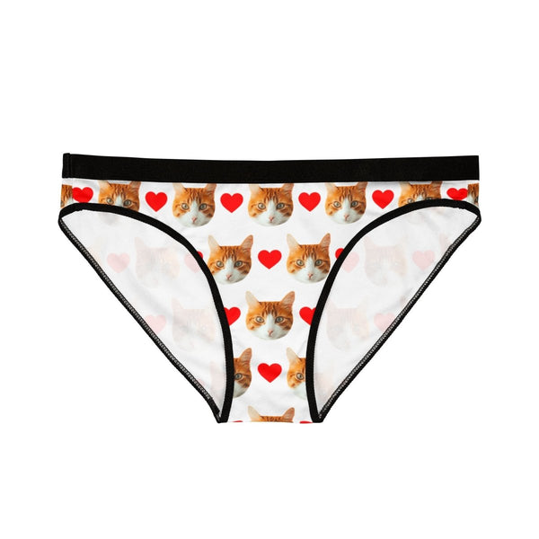 Custom Cat Face Panties With Hearts