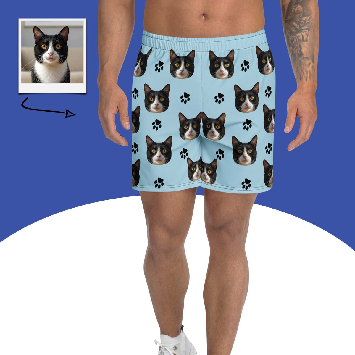 Custom Cat Face Shorts With Paws Main image