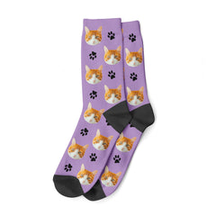 Custom Cat Face Socks