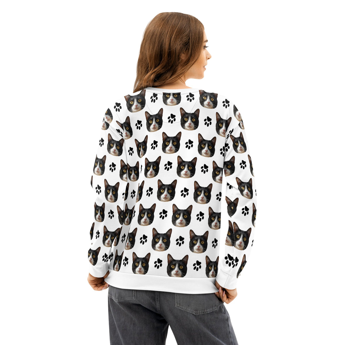 Custom Cat Face Sweatshirt