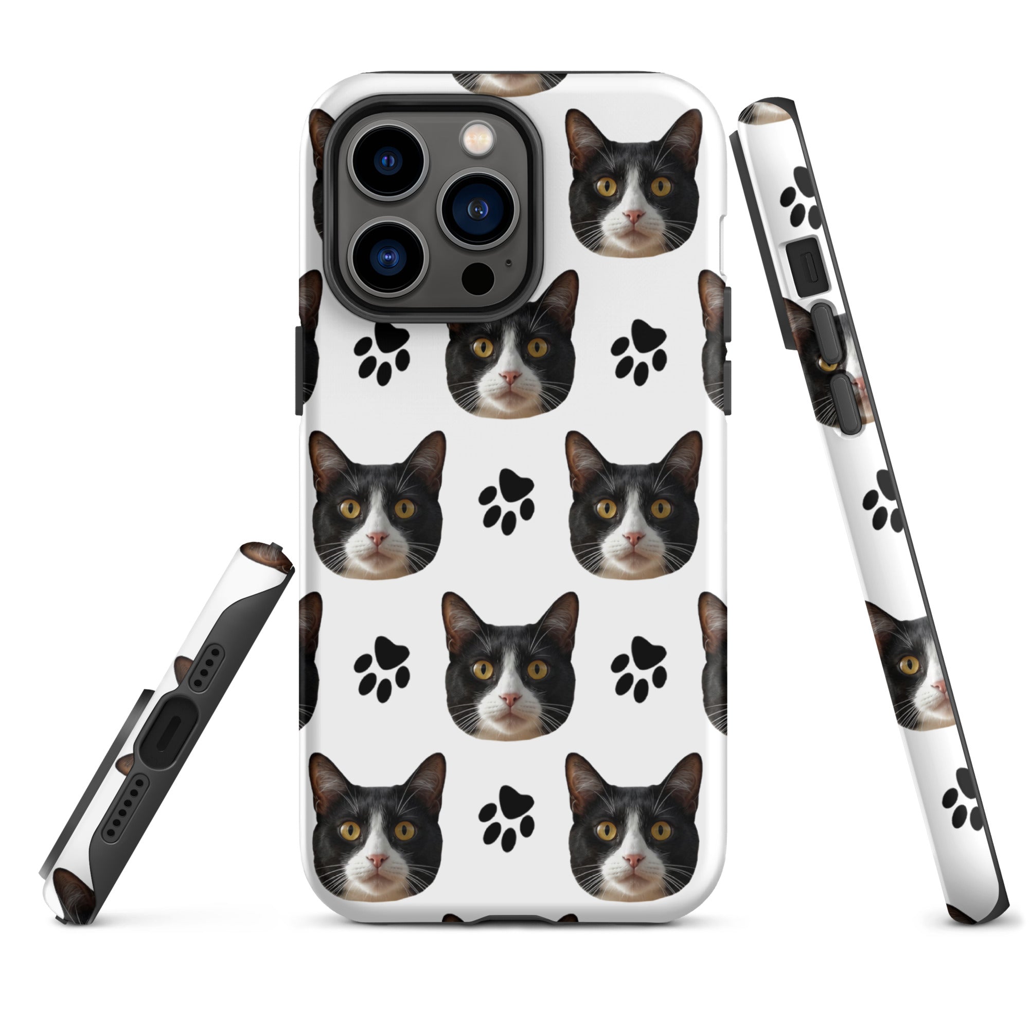 Custom Cat Face Tough Phone Case With Paws Secondary image