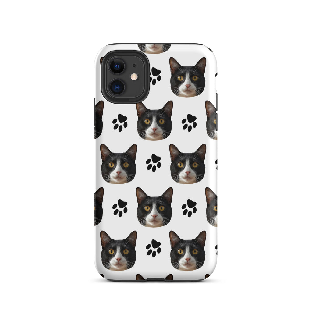 Custom Cat Face Phone Case With Paw Prints