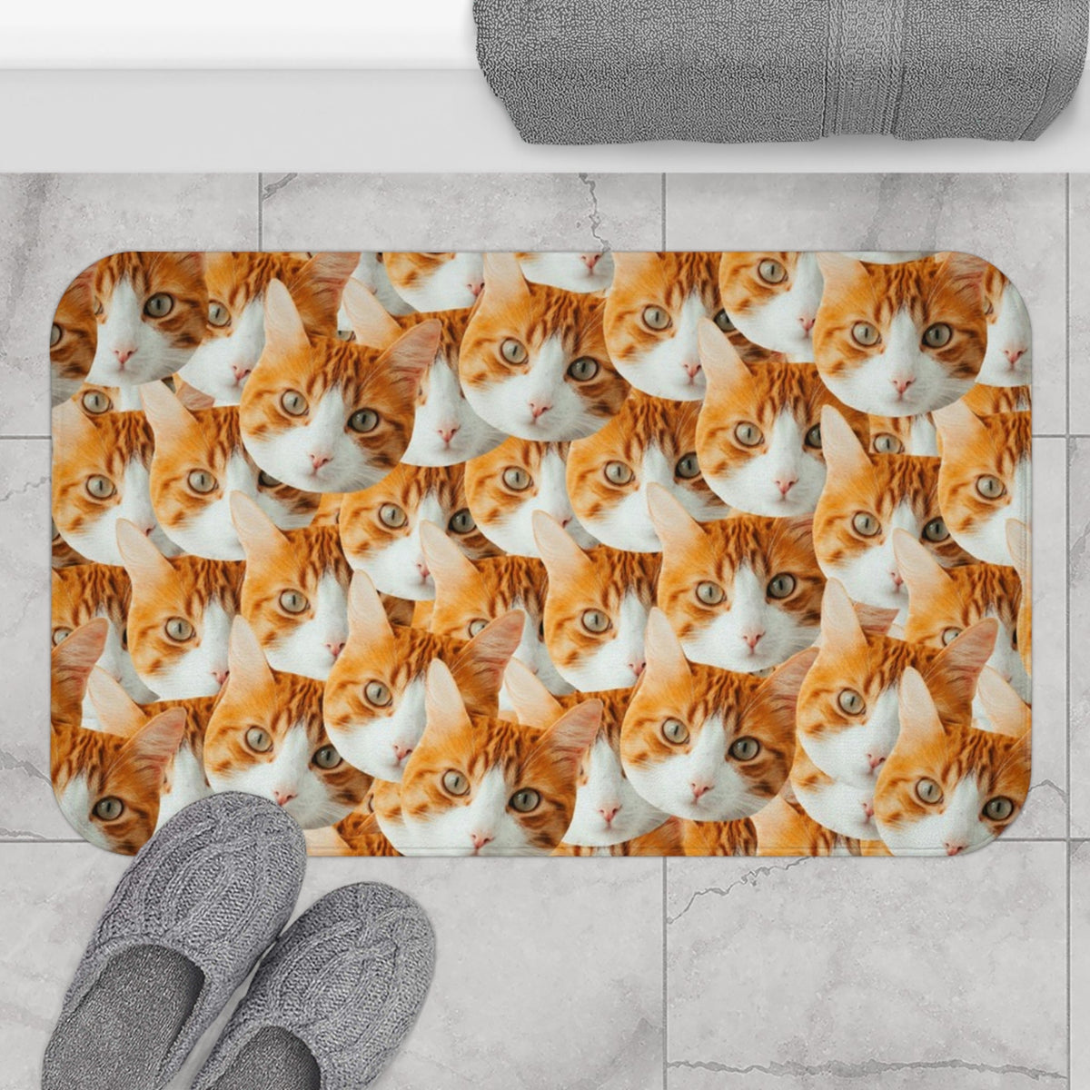 Custom Cat Faces Bath Mat