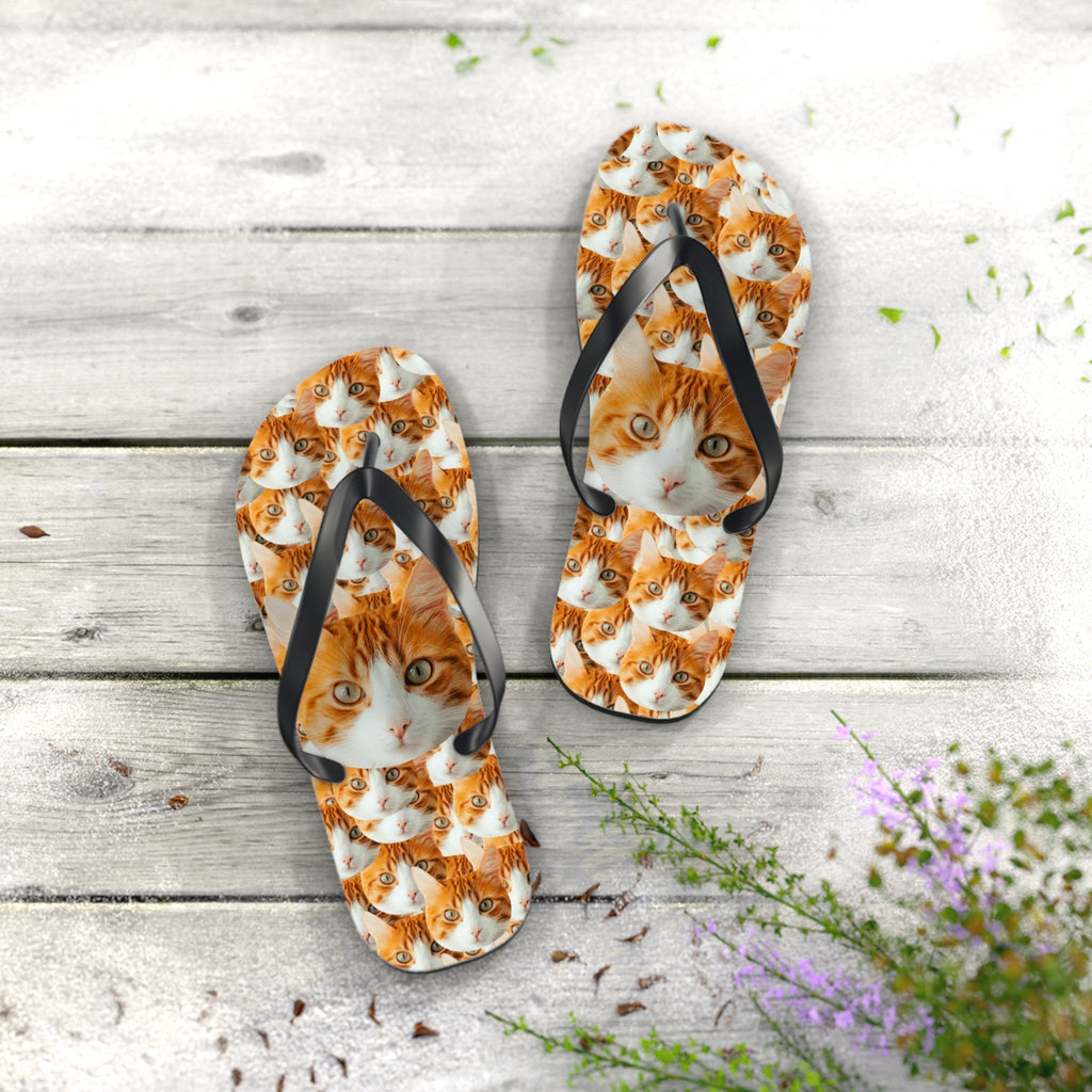 Custom Cat Faces Flip Flops