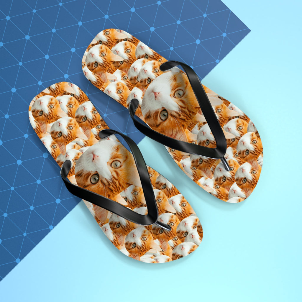 Custom Cat Faces Flip Flops