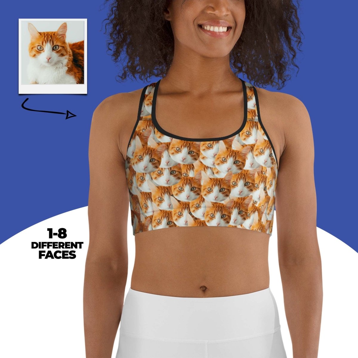 Custom Cat Faces Sports Bra Main image