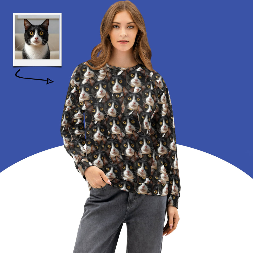 Custom Cat Faces Sweatshirt