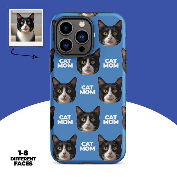 Custom Cat Mom Face Tough Phone Case