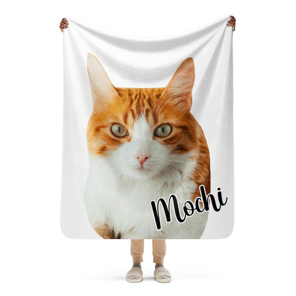 Custom Cat Photo Blanket With Name