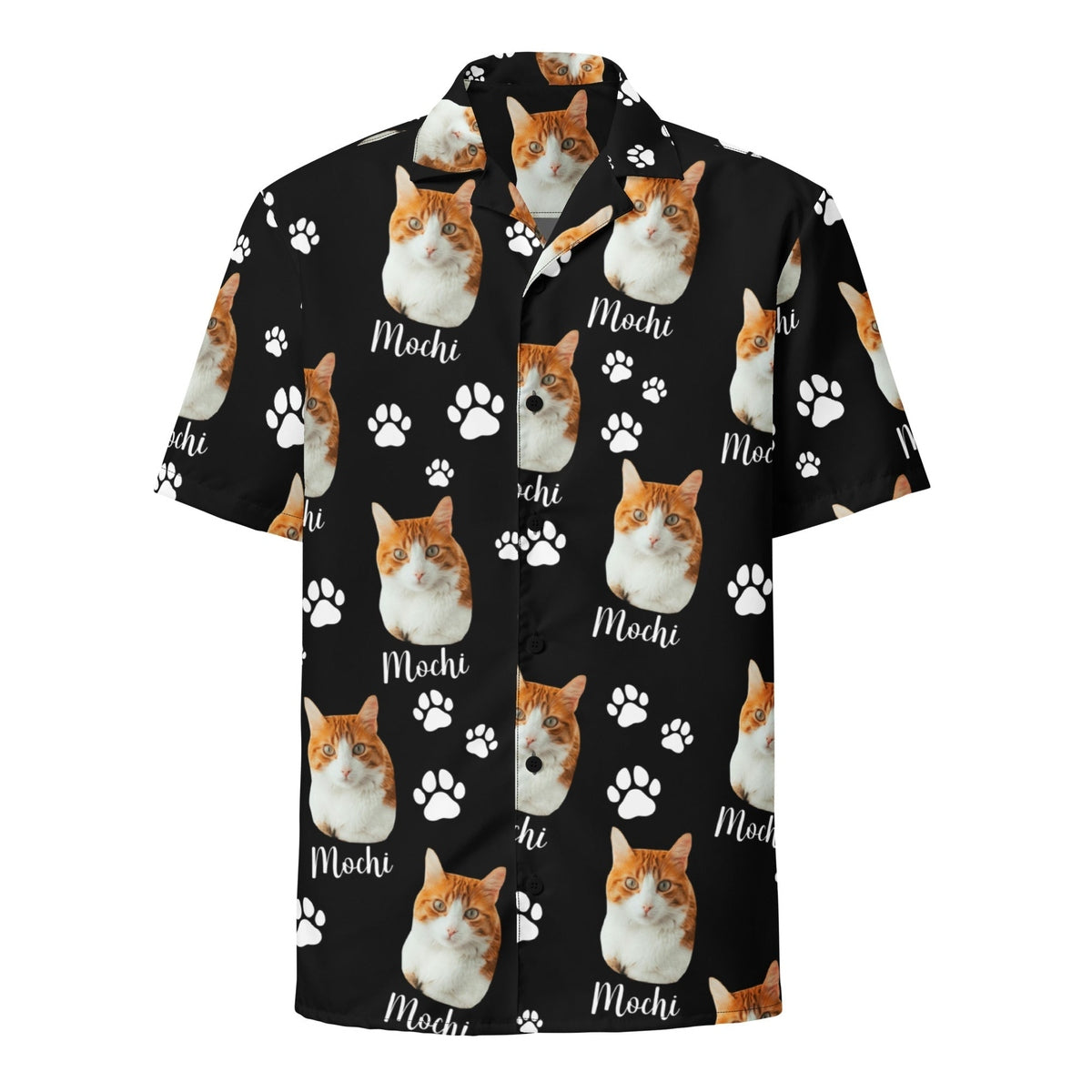 Custom Cat Photo Hawaiian Shirt With Name Secondary image