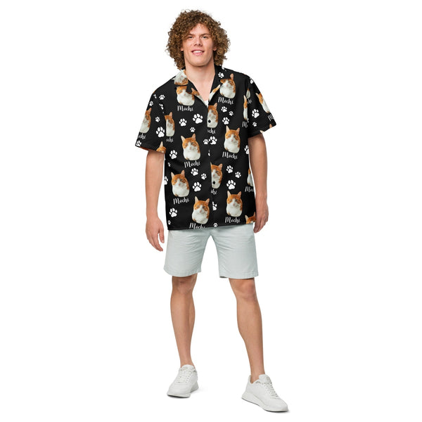 Custom Cat Photo Hawaiian Shirt With Name