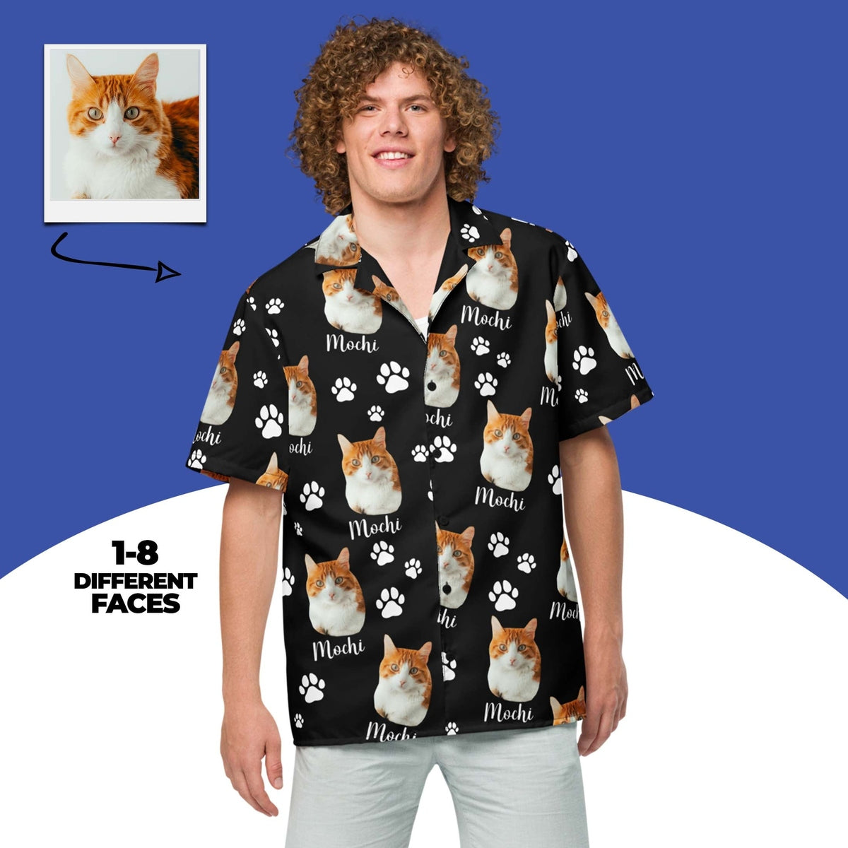 Custom Cat Photo Hawaiian Shirt With Name Main image