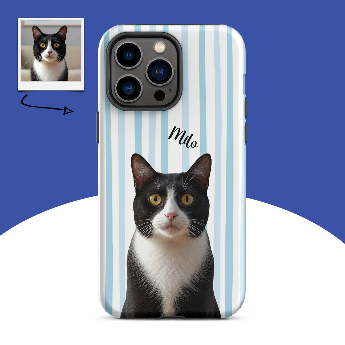 Custom Cat Photo Tough Phone Case With Name