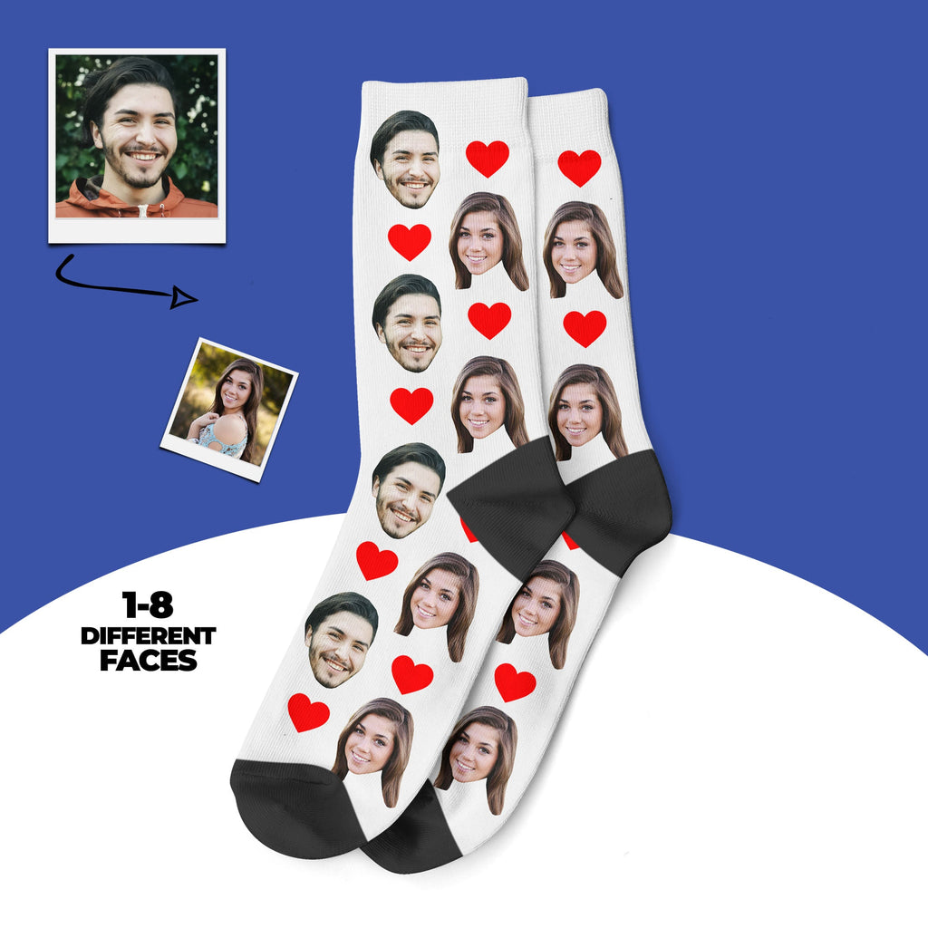 Custom Couple Face Socks
