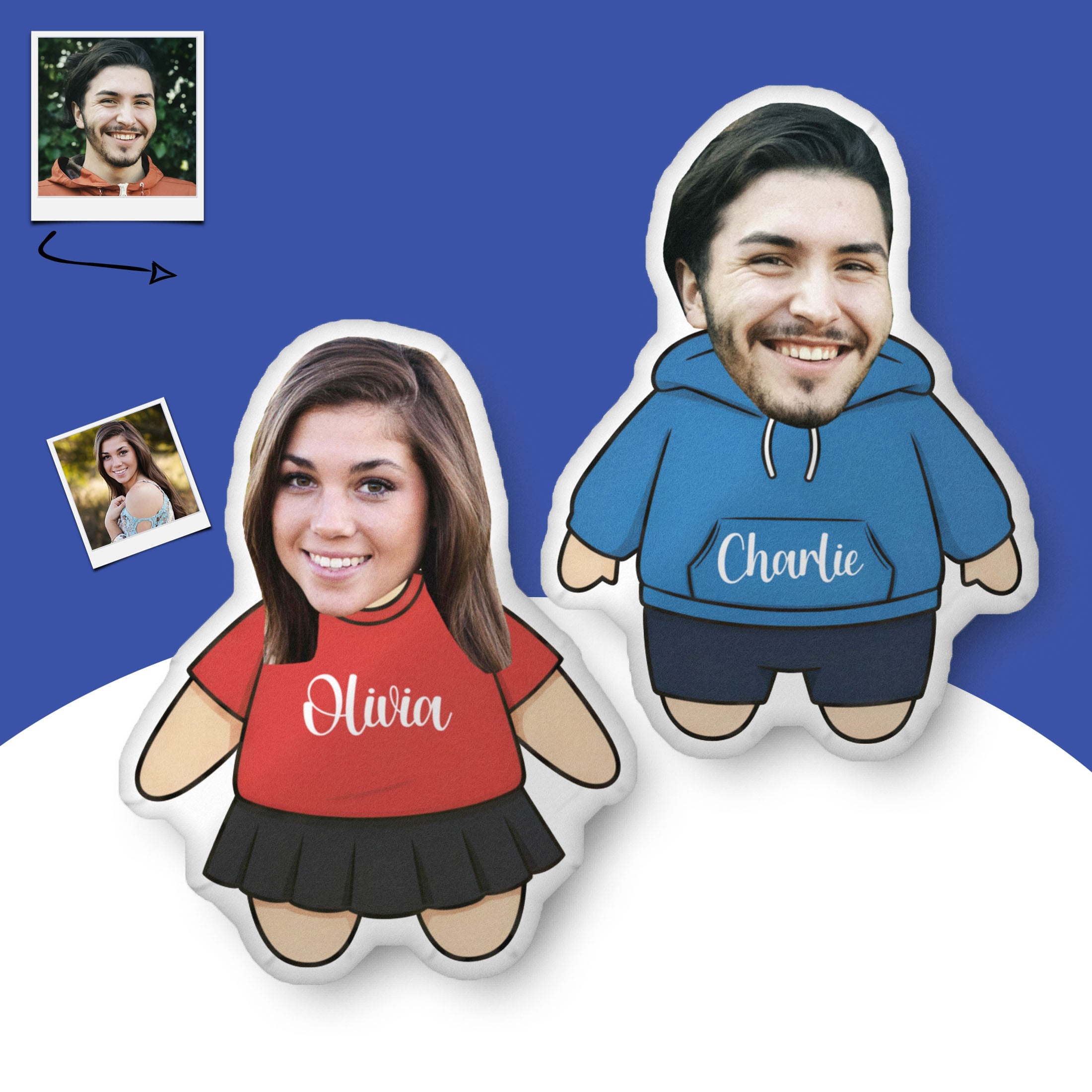 Custom Couple Photo Shaped Pillow Main image
