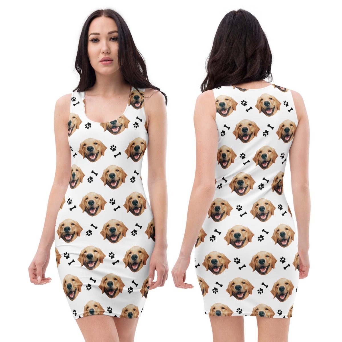 Custom Dog Face Bodycon Dress Secondary image