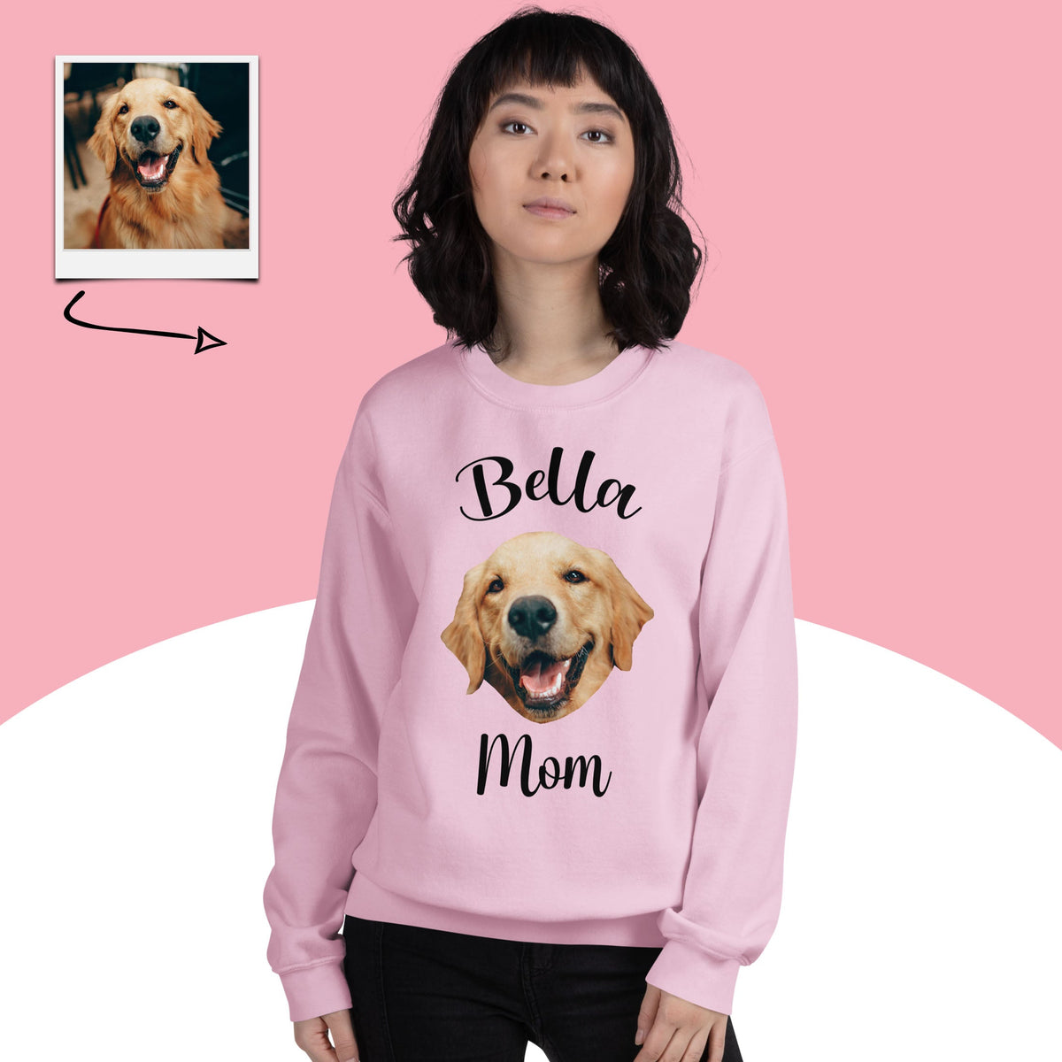 Custom Dog Face Mom Sweatshirt With Name Main image