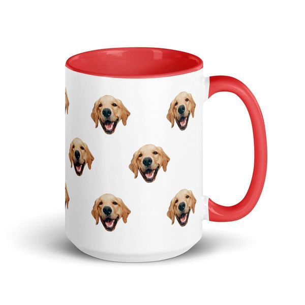 Custom Dog Face Mug With Color Inside