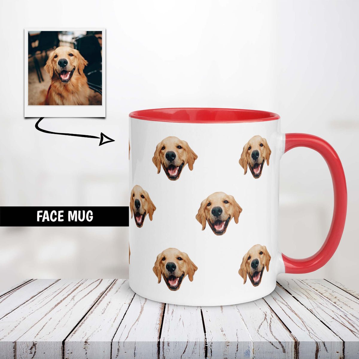 Custom Dog Face Mug With Color Inside Main image