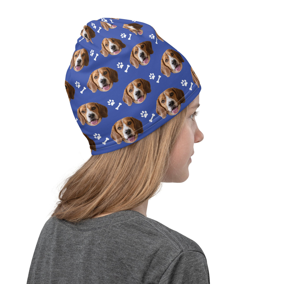 Custom Dog Face Neck Gaiter With Paws