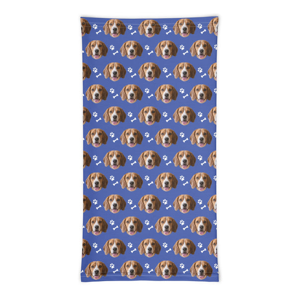 Custom Dog Face Neck Gaiter With Paws